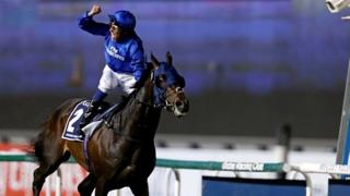 William Buick riding a winner for Godolphin